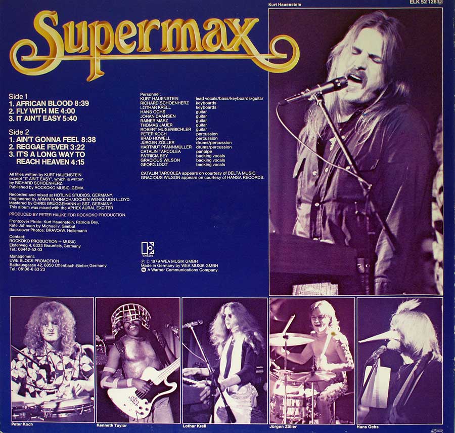 SUPERMAX - Fly With Me - Acid Disco 12" Vinyl LP Album
 back cover