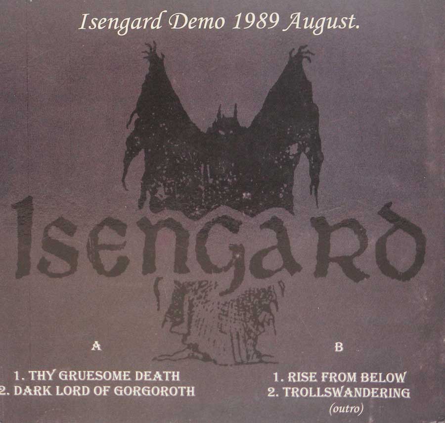 Photo of album back cover ISENGARD - Dark Lord of Gorgoroth Demo August 1989