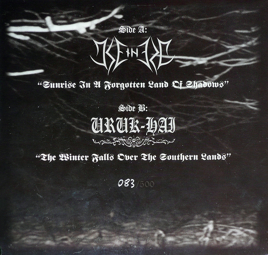 Photo of album back cover ISENHEIM - Uruk-Hai Clear Heavy Vinyl