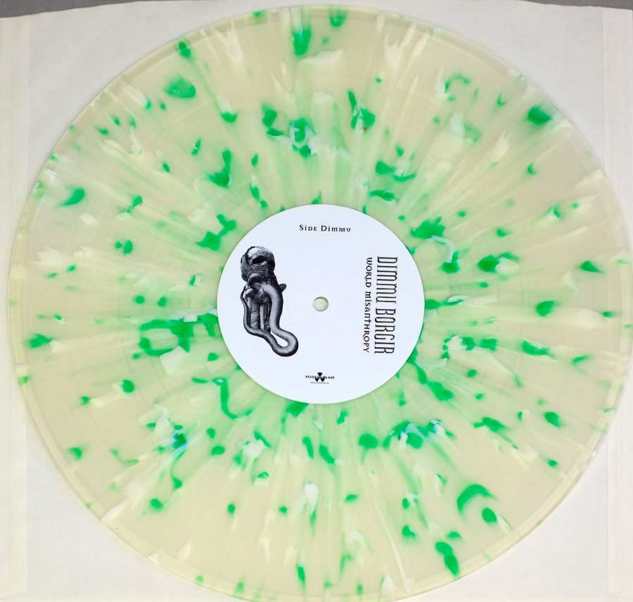 DIMMU BORGIR - World Misanthropy, White Green Streaked Colour Splatter 12" LP Vinyl Album vinyl lp record 