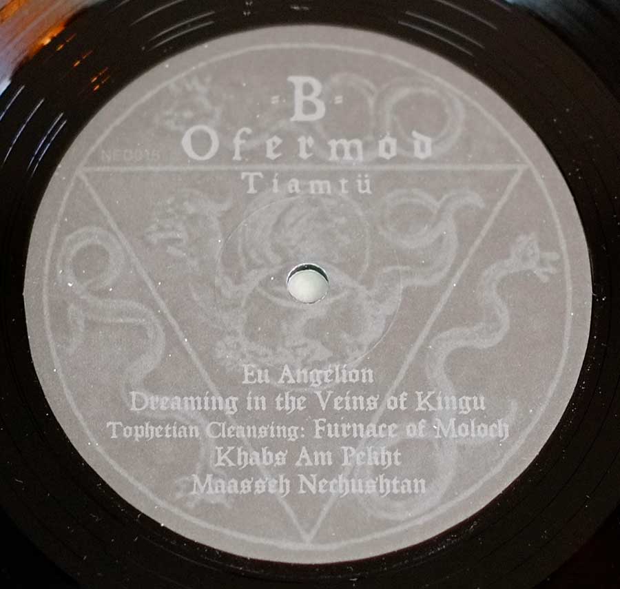 Side Two Close up of record's label OFERMOD Tiamtü Gatefold Cover 12" LP VINYL Album