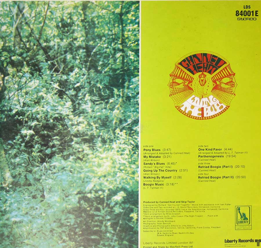 CANNED HEAT - Livin' Blues Usa Release 12" Vinyl LP Album 
 inner gatefold cover