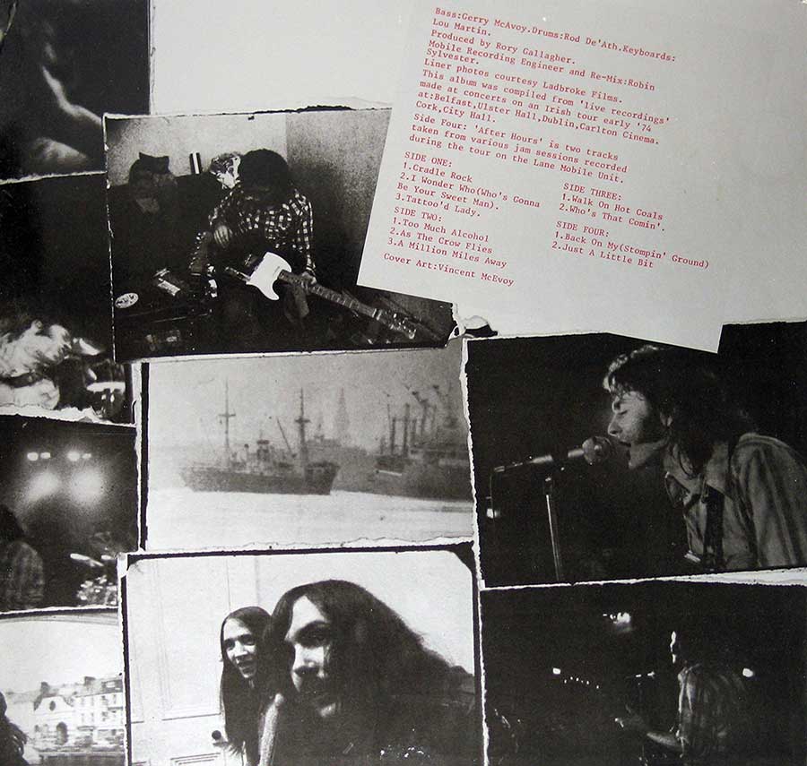 Photo of the right page inside cover RORY GALLAGHER - Irish Tour '74 2LP 