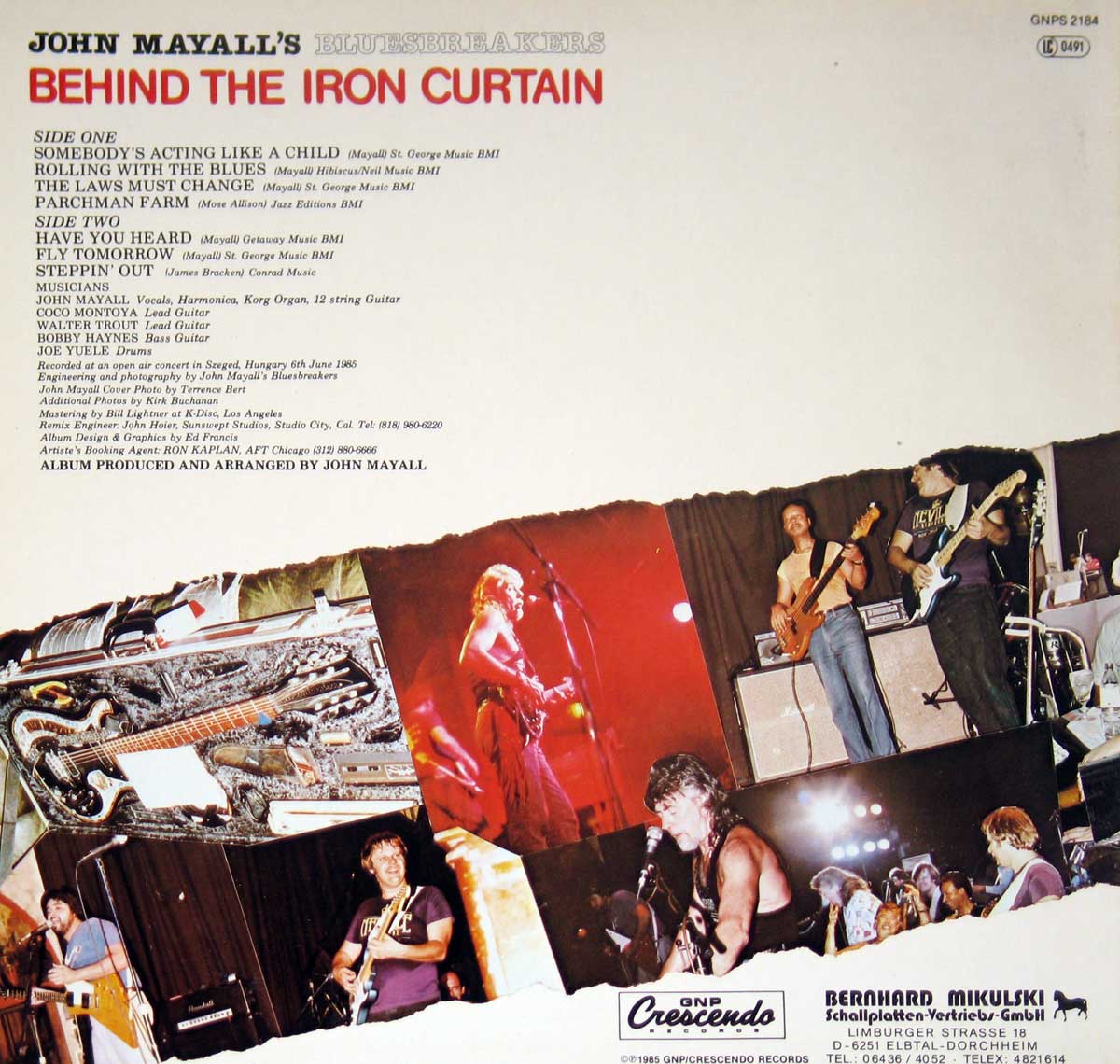 Photo of album back cover John Mayall's Bluesbreakers - Behind the Iron Curtain 