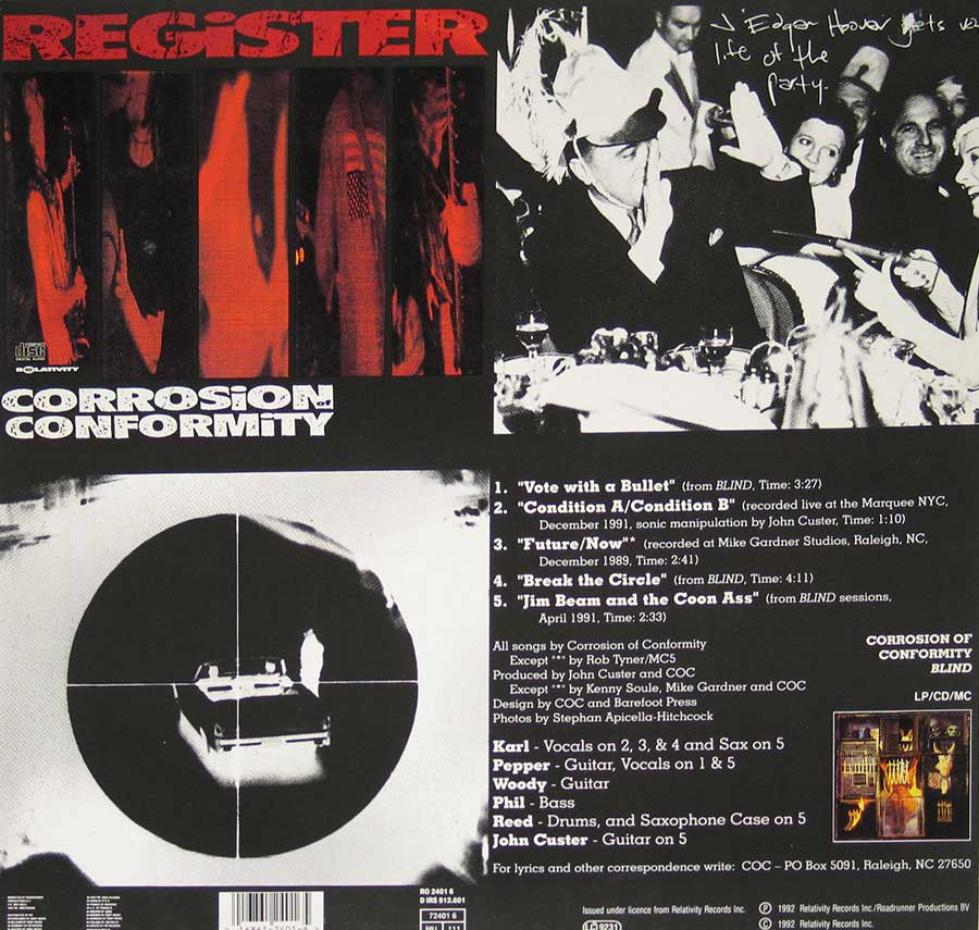 High Resolution Photo Album Back Cover of Corrosion of Conformity - Vote With A Bullet https://vinyl-records.nl