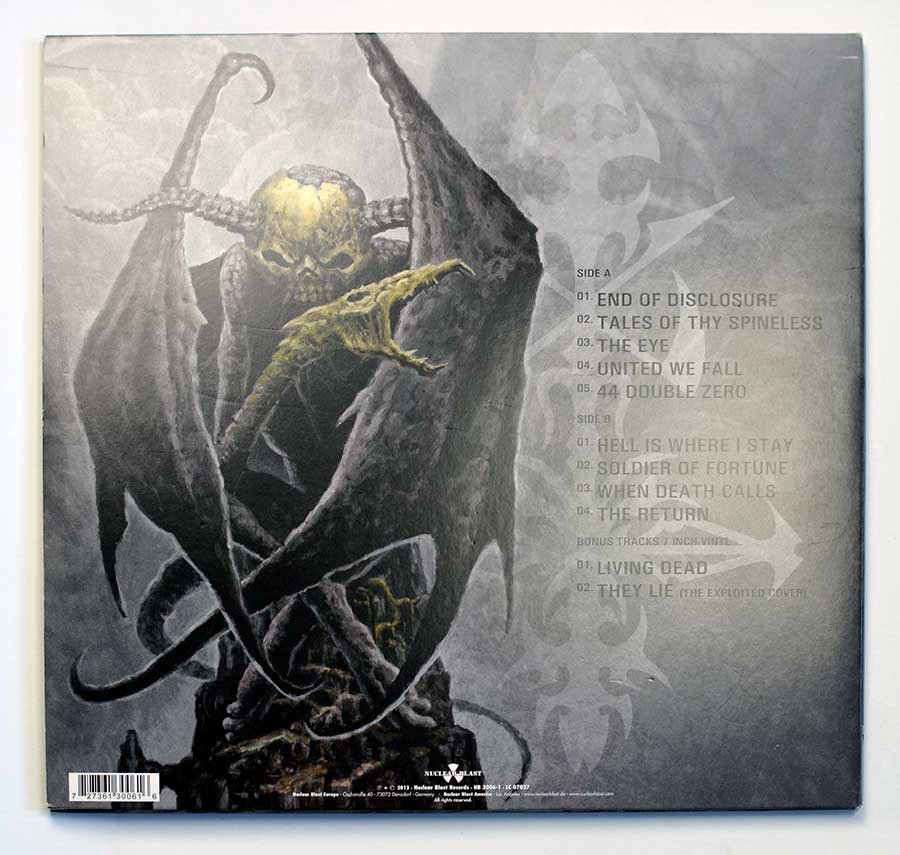 Photo of album back cover HYPOCRISY - End of Disclosure 12" & 7" Vinyl LP Album