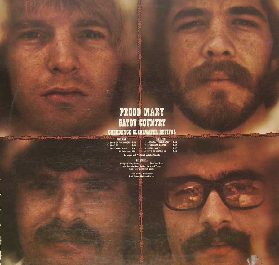 CREEDENCE CLEARWATER REVIVAL - Proud Mary Bayou Country French Release 12" Vinyl LP Album back cover