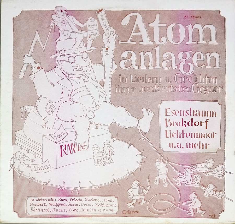 High Quality Photo of Album Front Cover  "ATOMANLAGEN - in Liedern und Gedichten ihrer Norddeutscher gegner"