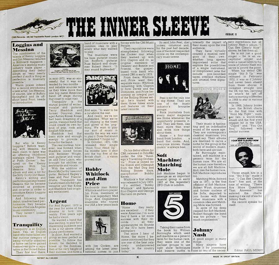 Photo One Of The Original Custom Inner Sleeve THE BYRDS - Mr Tambourine Man England 1ST Pressing 12" Vinyl LP Album  