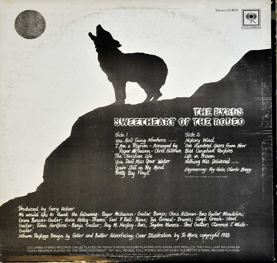 Photo of album back cover BYRDS - Sweetheart of the Rodeo 12" Vinyl LP Album