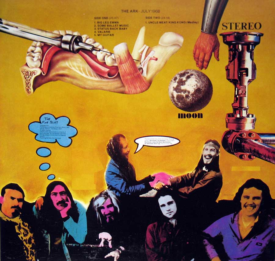 Photo of album back cover FRANK'S MOTHERS OF INVENTION – The Ark - July 1968