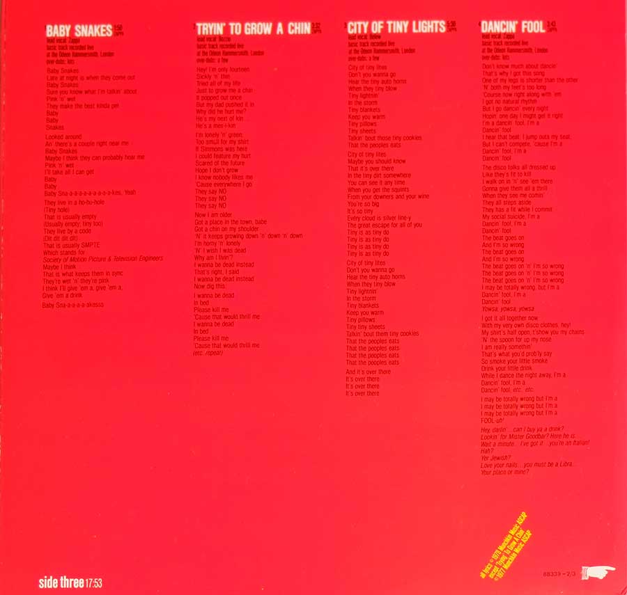 FRANK ZAPPA - Sheik Yerbouti Holland Release Gatefold 2LP 12" VINYL Album custom inner sleeve