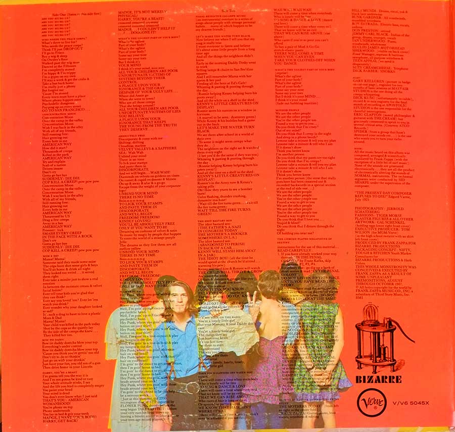 Photo of the left page inside cover MOTHERS OF INVENTION - We're Only In For The Money 