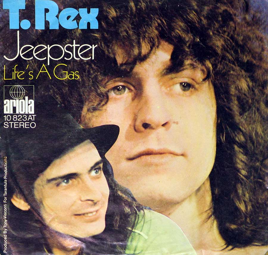 T.REX - Jeepster / It's a Gas 7" Picture Sleeve Vinyl Single front cover https://vinyl-records.nl