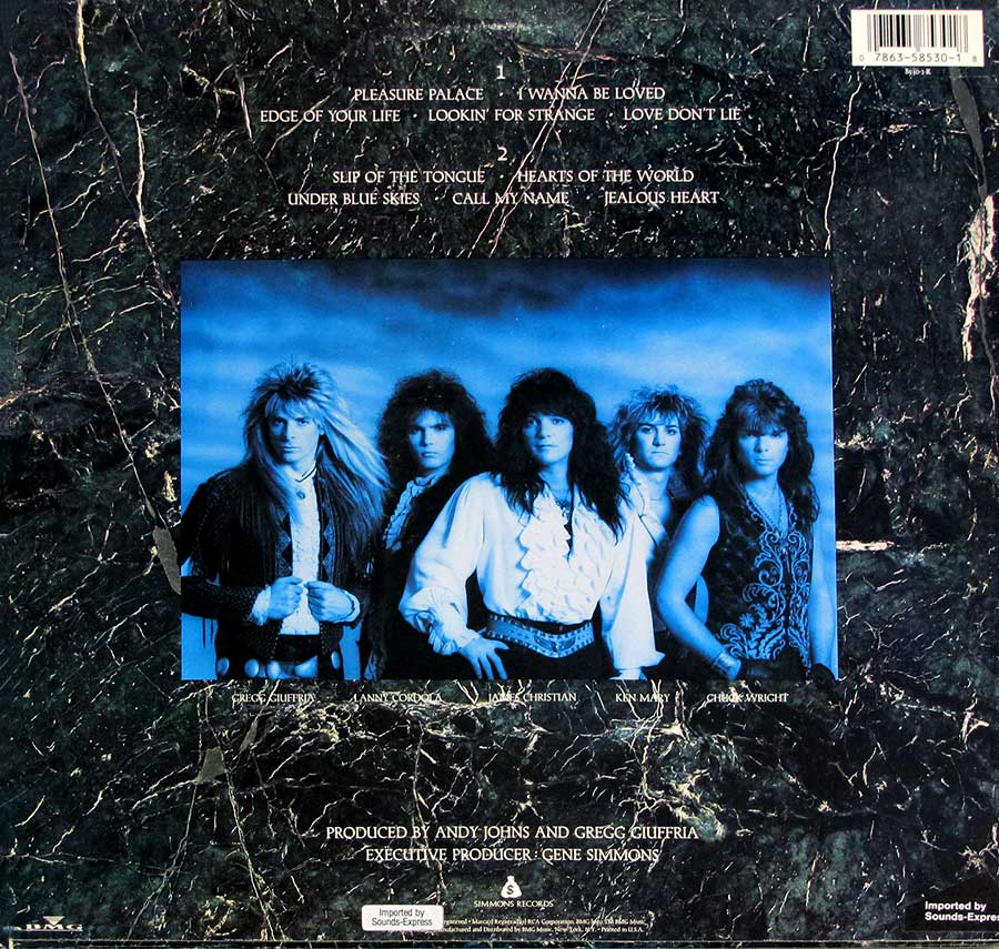 Photo of album back cover HOUSE OF LORDS - Self-Titled (Angel, Giuffria) 12" LP Vinyl Album