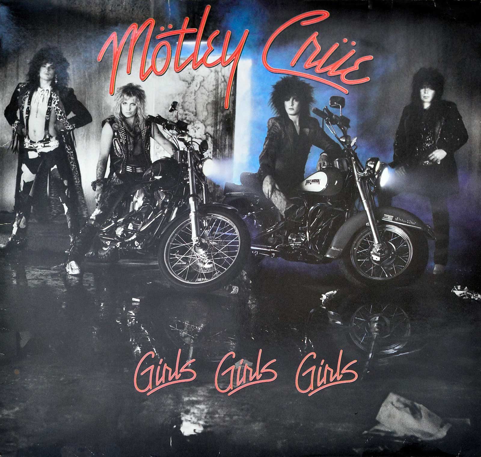 Large Album Front Cover Photo of MOTLEY CRUE - Girls, Girls, Girls Elektra 960 725  