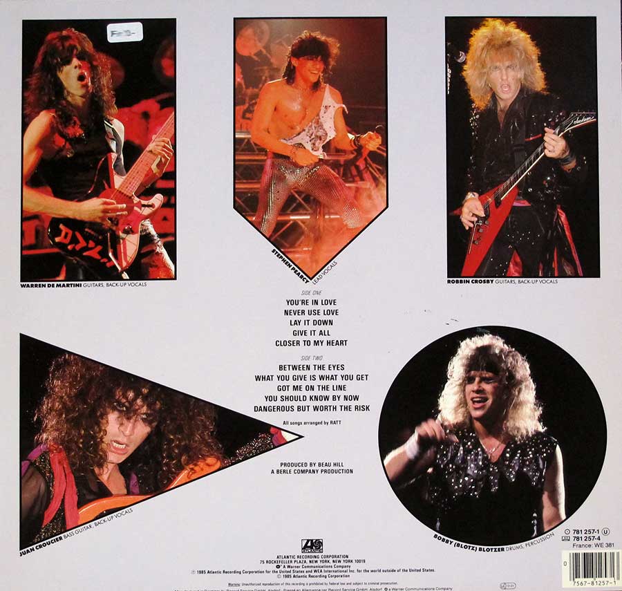 Photo of album back cover RATT - Invasion Of Your Privacy USA release