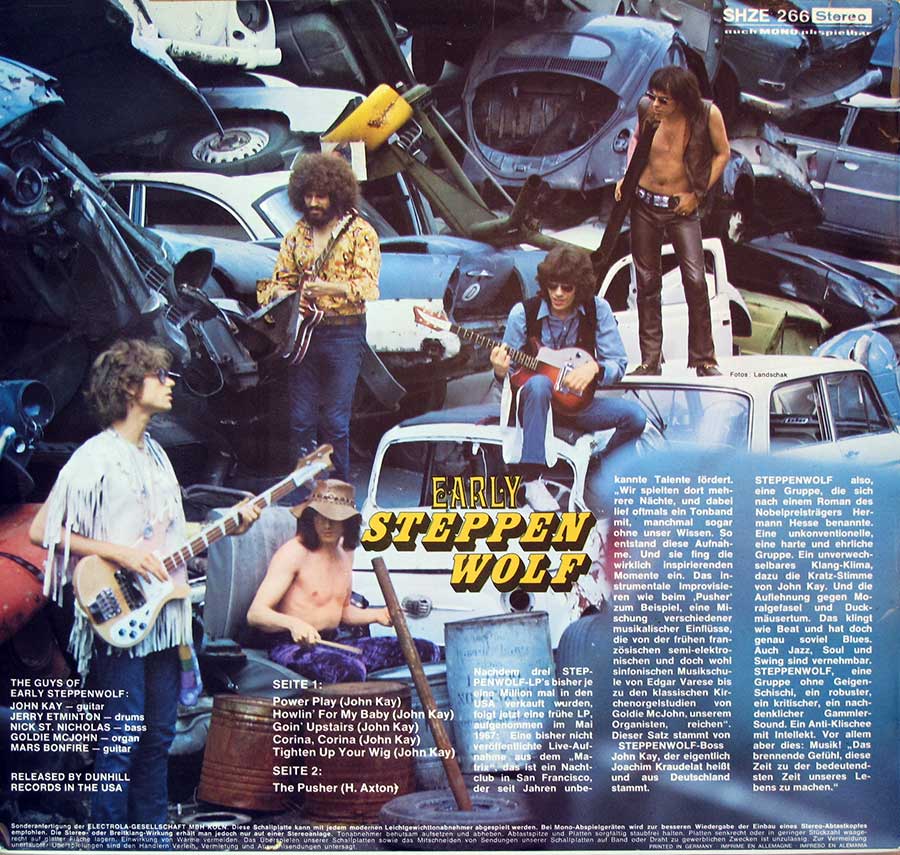 Photo of album back cover STEPPENWOLF - Early Steppenwolf Live in San Francisco