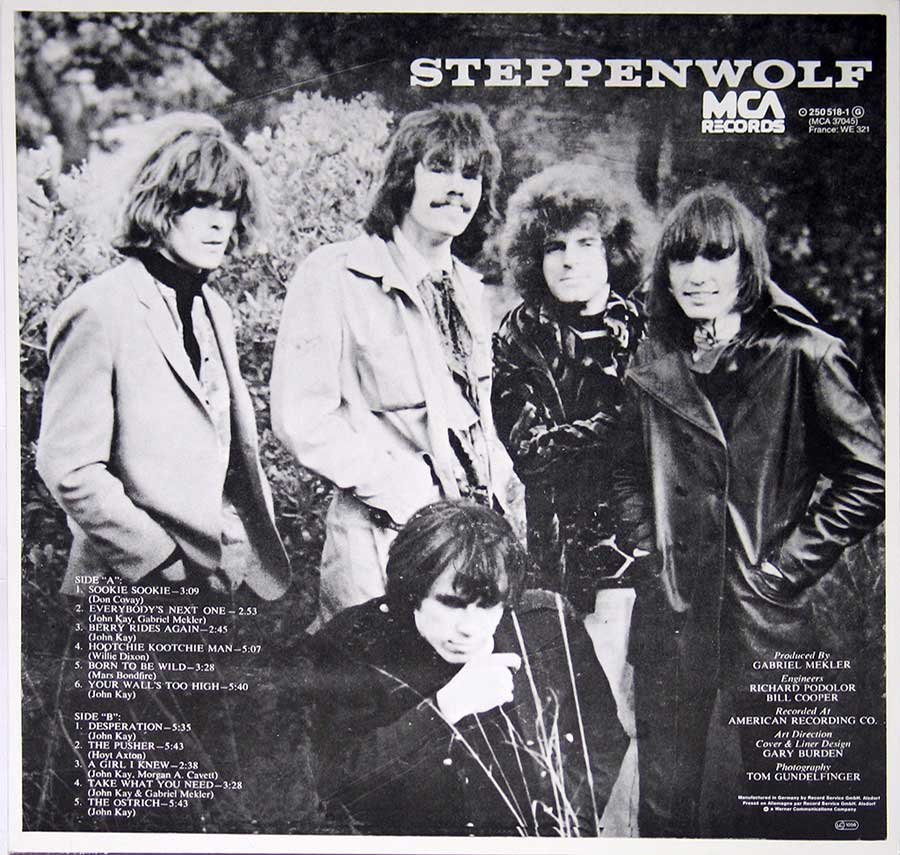 STEPPENWOLF - S/T Self-titled 12" Vinyl LP Album back cover