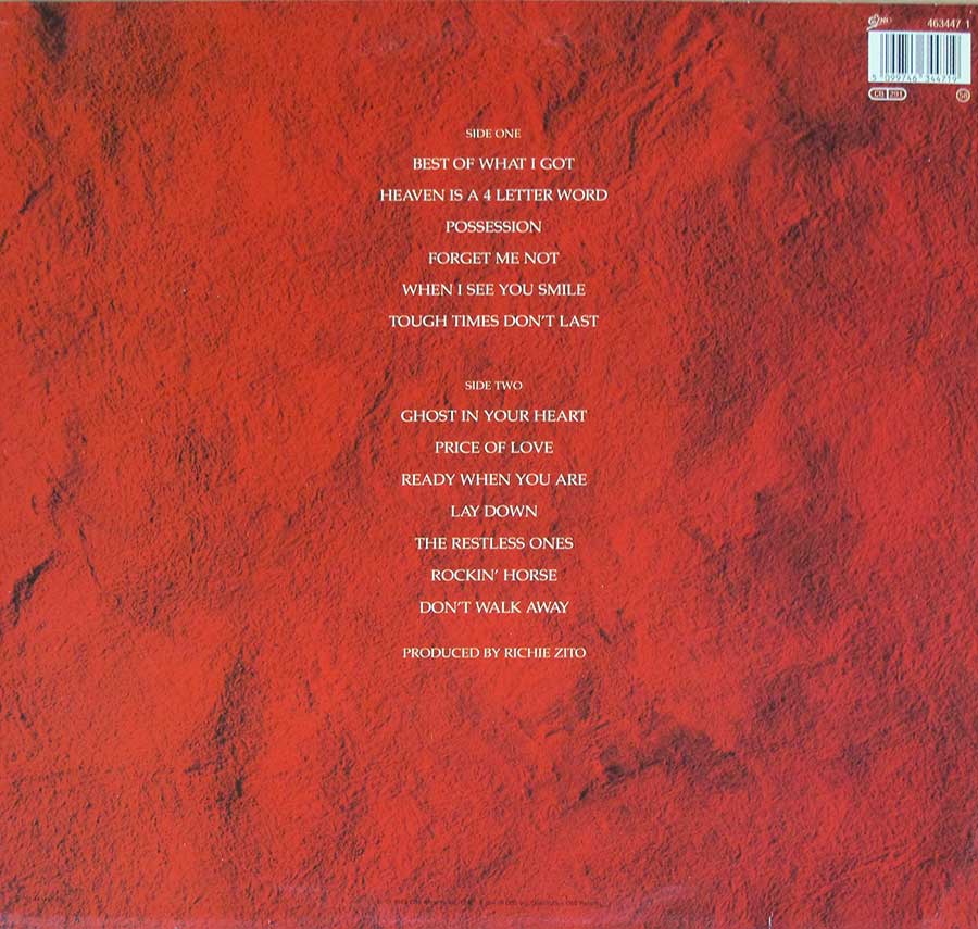BAD ENGLISH - Self-Titled Debut Album 12" LP Vinyl Album back cover