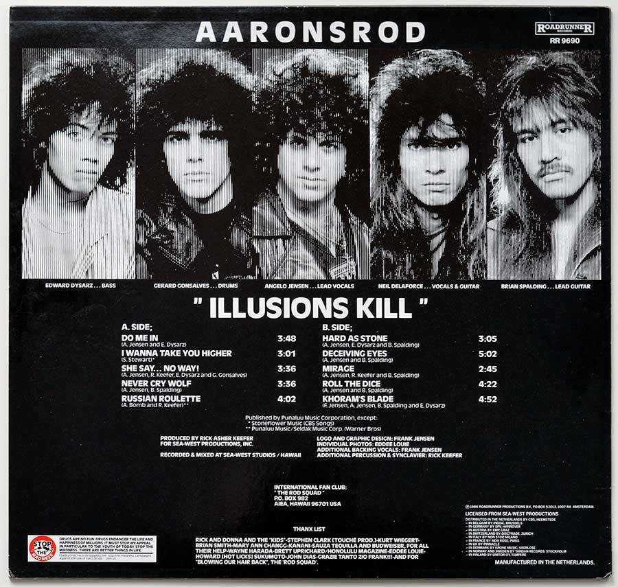 High Resolution Photo Album Back Cover of AARONSROD - Illusions Kill https://vinyl-records.nl