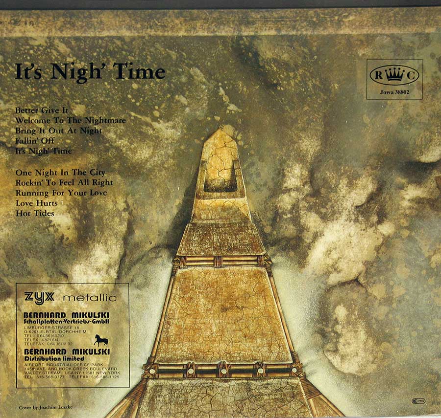 Photo of album back cover DARK LORD - It's Nigh' Time 12" LP Vinyl Album