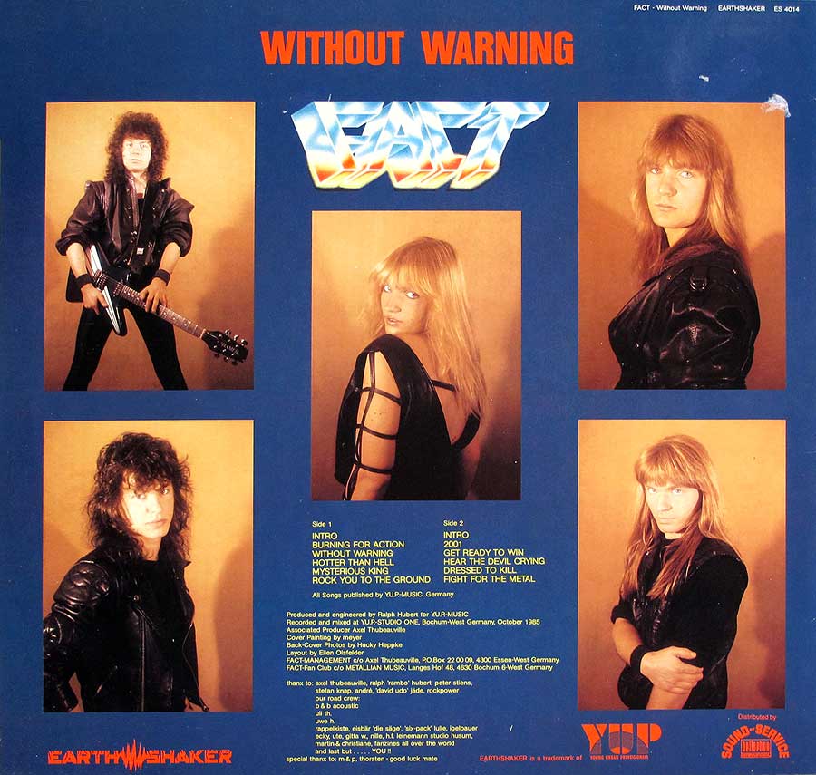 FACT - Without Warning 12" LP Vinyl Album back cover