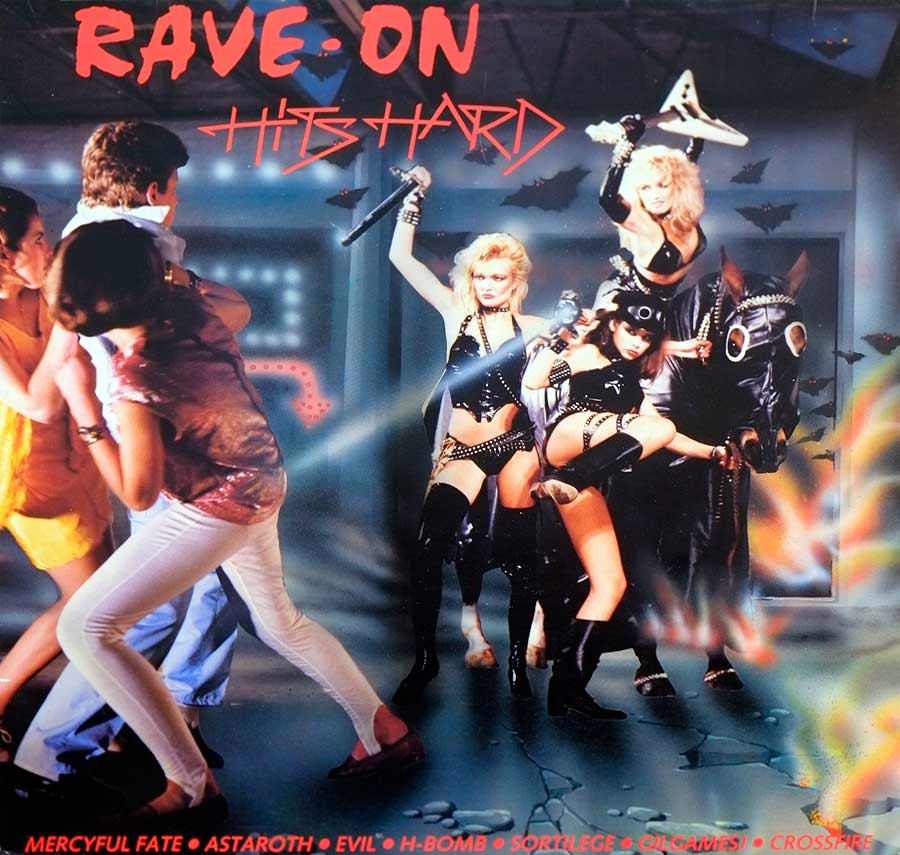 Front Cover Photo Of VARIOUS ARTISTS - Rave-On Hits Hard with Mercyful Fate 12" LP ALBUM VINYL 