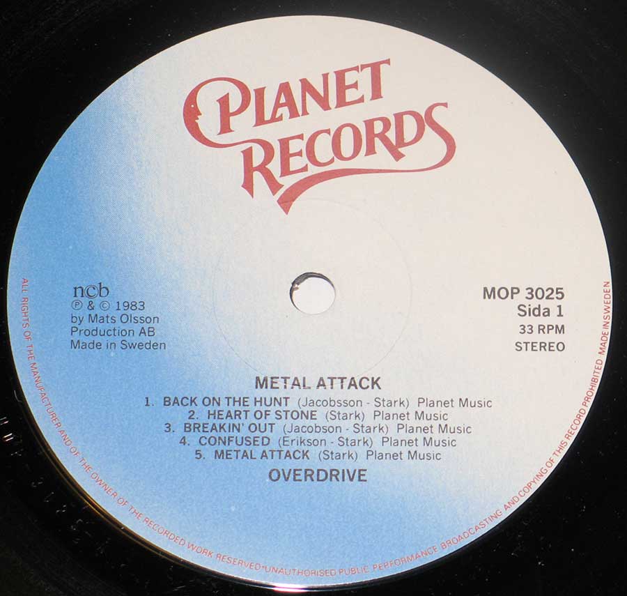 "Metal Attack" Record Label Details: Planet Records MOP 3025 