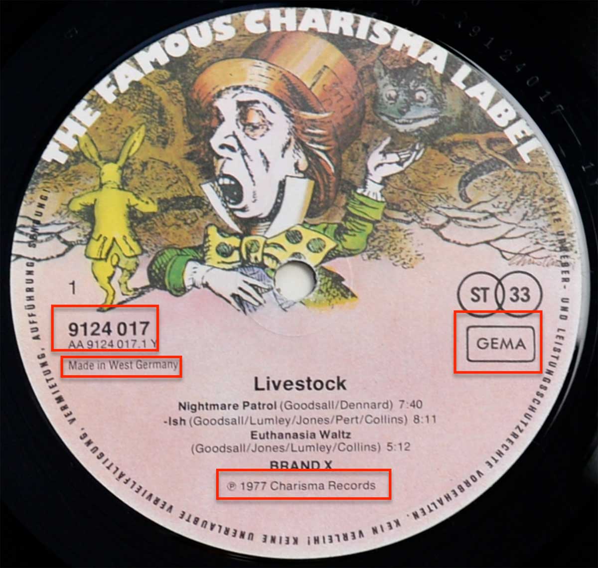 Photo of record label of BRAND X - Livestock 