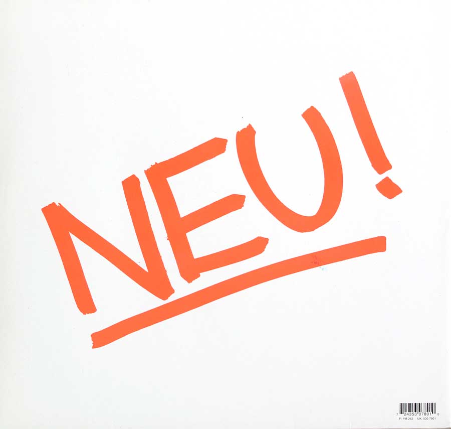 Photo of album back cover NEU! 1st Album White Vinyl Gatefold