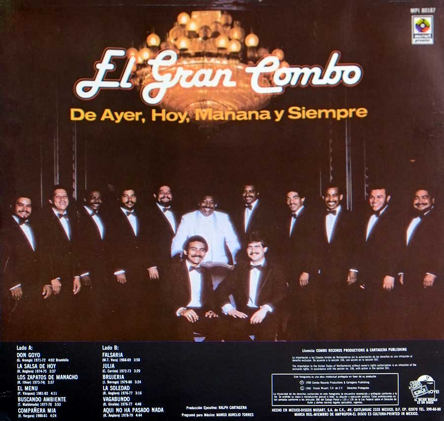 Album Back Cover  Photo of "GRAN COMBO - 20 Anos de Exitos"