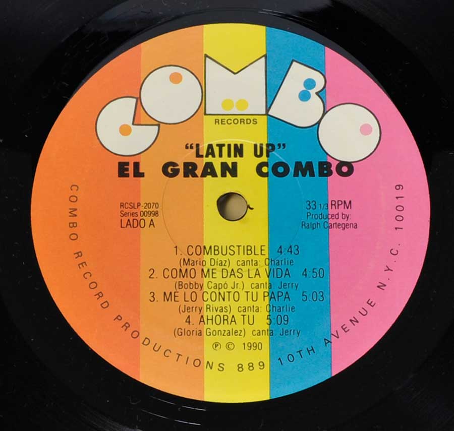 Close-up Photo of "EL GRAN COMBO DE PUERTO RICO Latin Up!" Record Label  