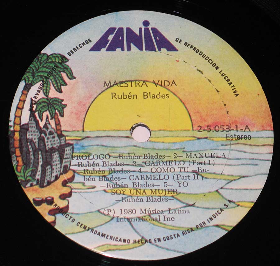 Close-up of Record Label Photo RUBEN BLADES - Maestra Vida  Vinyl Record Gallery https://vinyl-records.nl//