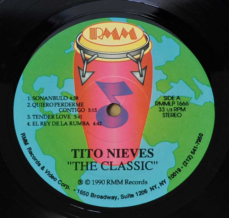 Close up of record's label TITO NIEVES - The Classic Tito Nieves Side One