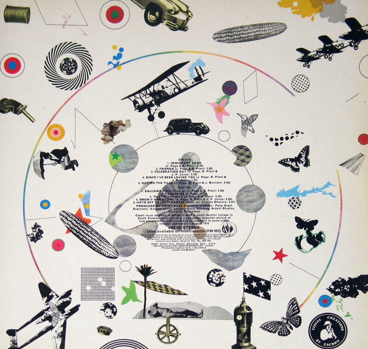 High Resolution Photo of Led Zeppelin III Spinning Wheel acover  LP 