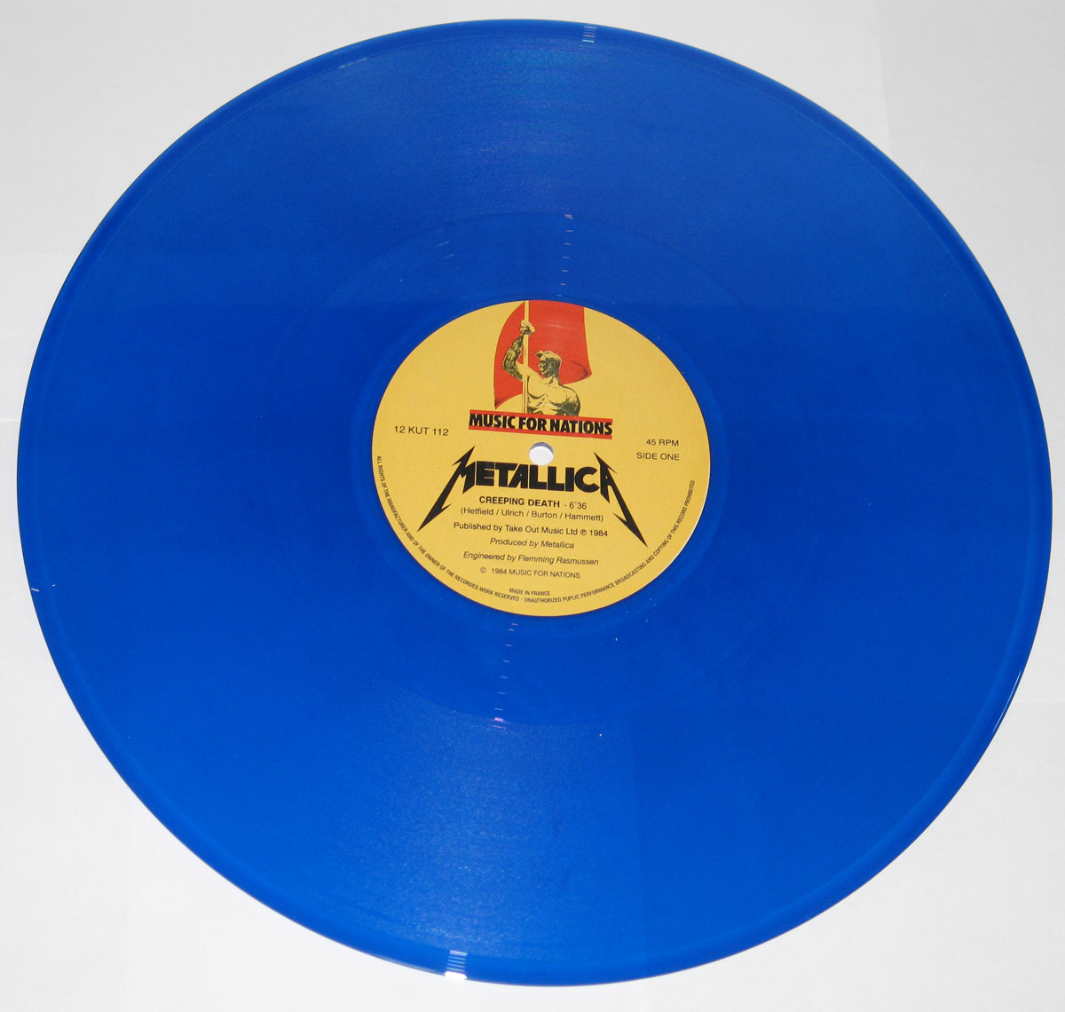 High Resolution Photo of Metallica Creeping Death Blue Vinyl 
