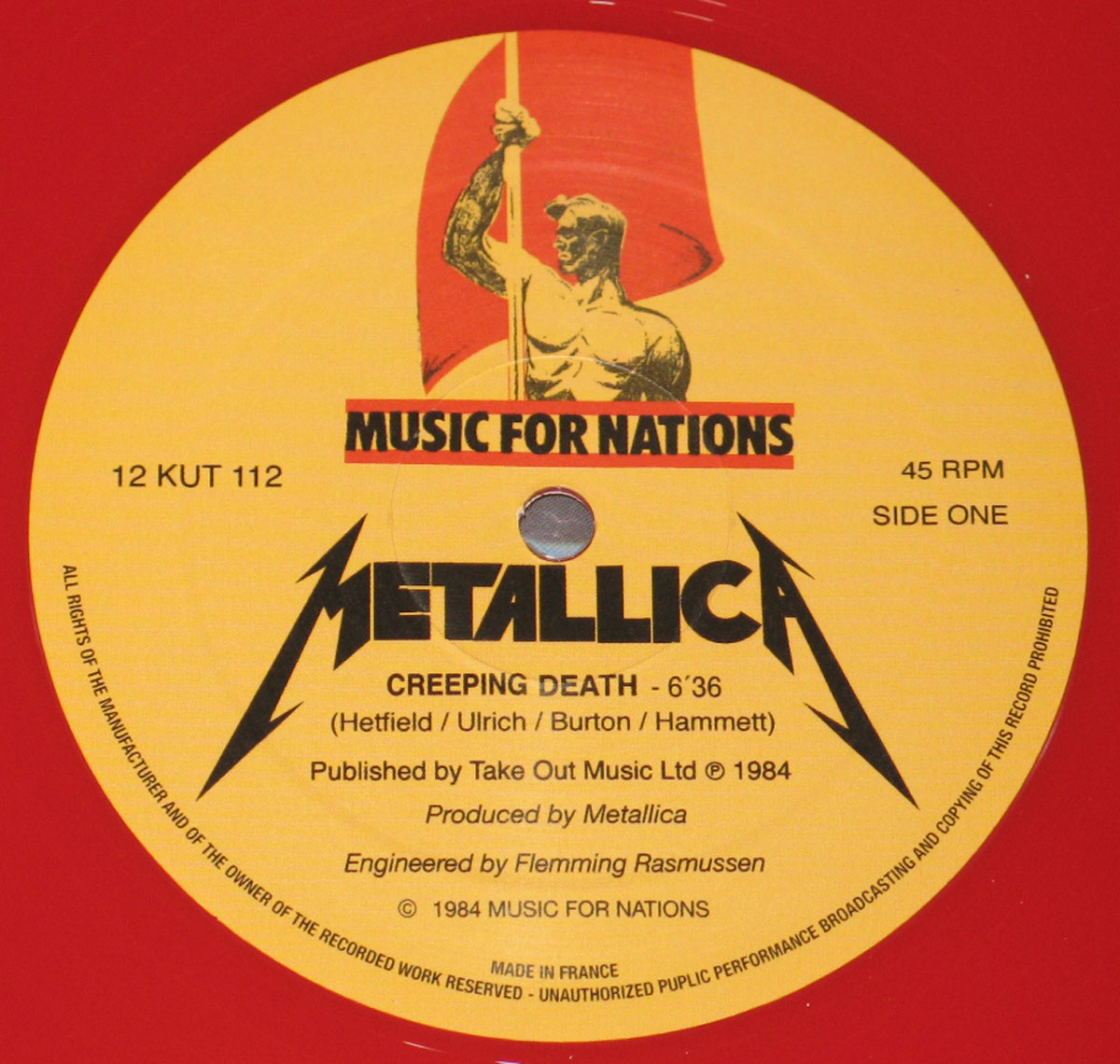 High Resolution Photo of Metallica Creeping Death Red  Vinyl 