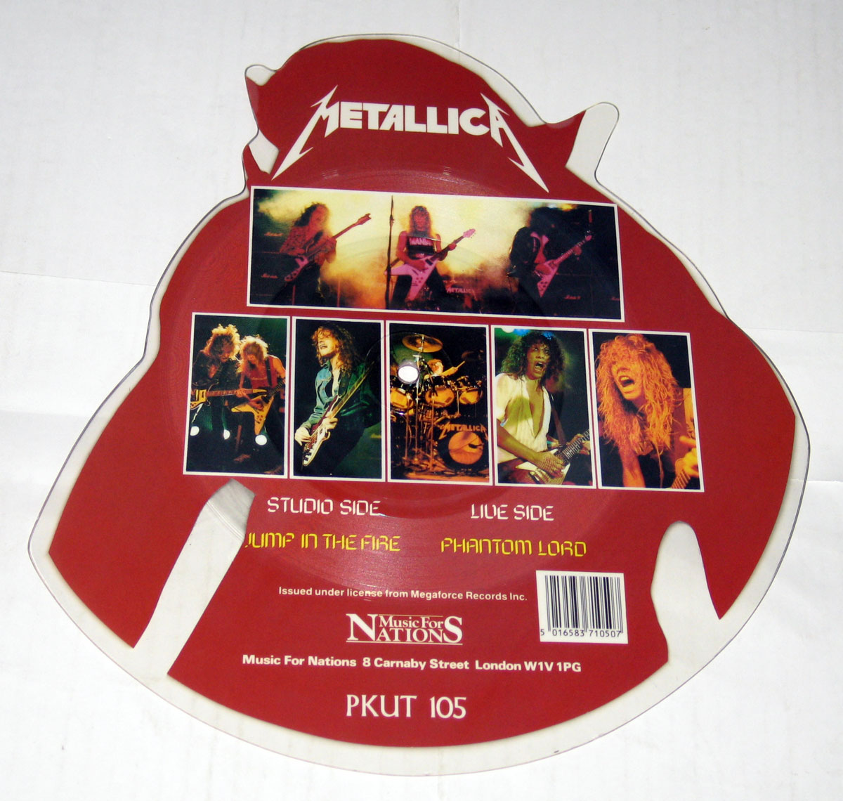 High Resolution Photo Metallica Jump In The Fire Shaped Picture Disc Vinyl Record