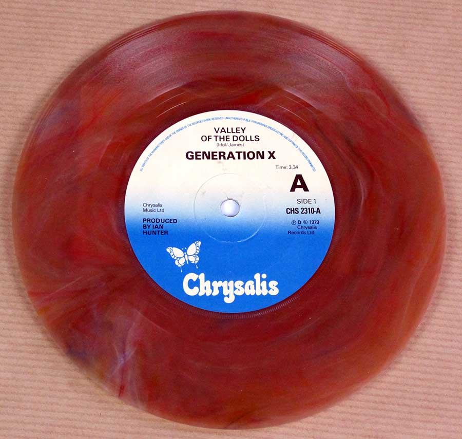 GENERATION X - Valley Of The Dolls / Shakin' All Over Coloured Vinyl Billy Idol 7" 45RPM PS Single Vinyl Vinyl Single record 