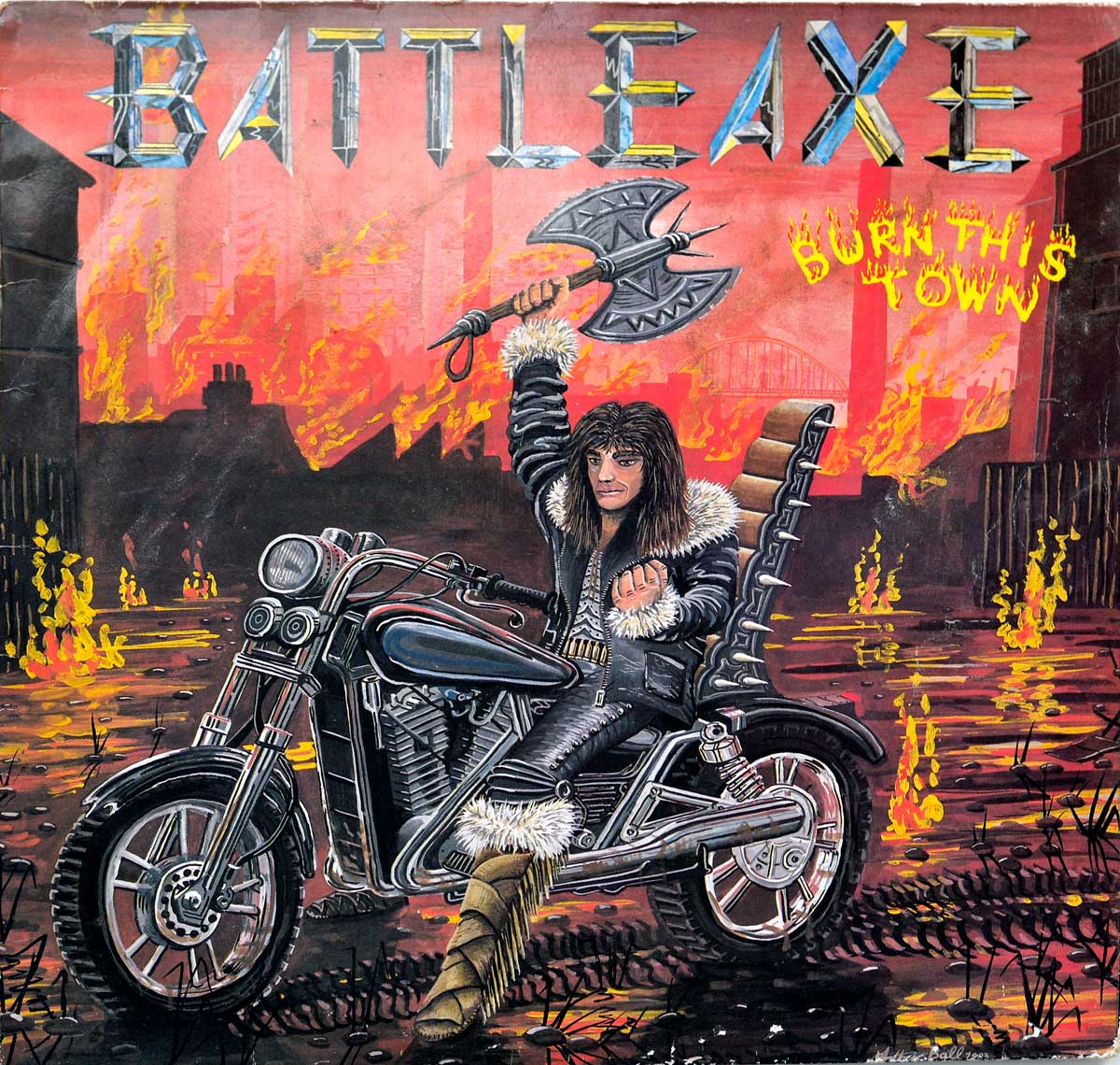 large album front cover photo of: BATTLE-AXE BATTLEAXE Burn This Town 