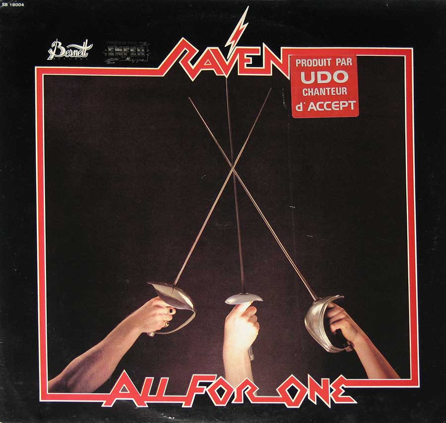 RAVEN - All For One Neat Records 12" Vinyl LP Album front cover https://vinyl-records.nl