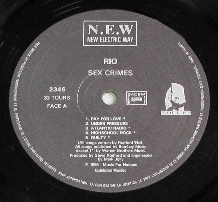 Close-up Photo of New Electric Way N.E.W Dark Grey and White Record Label