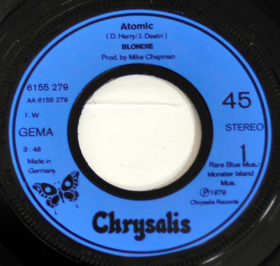 "Atomic" Blue Colour Chrysalis Record Label Details: Chrysalis 6155 279 , Made in Germany 