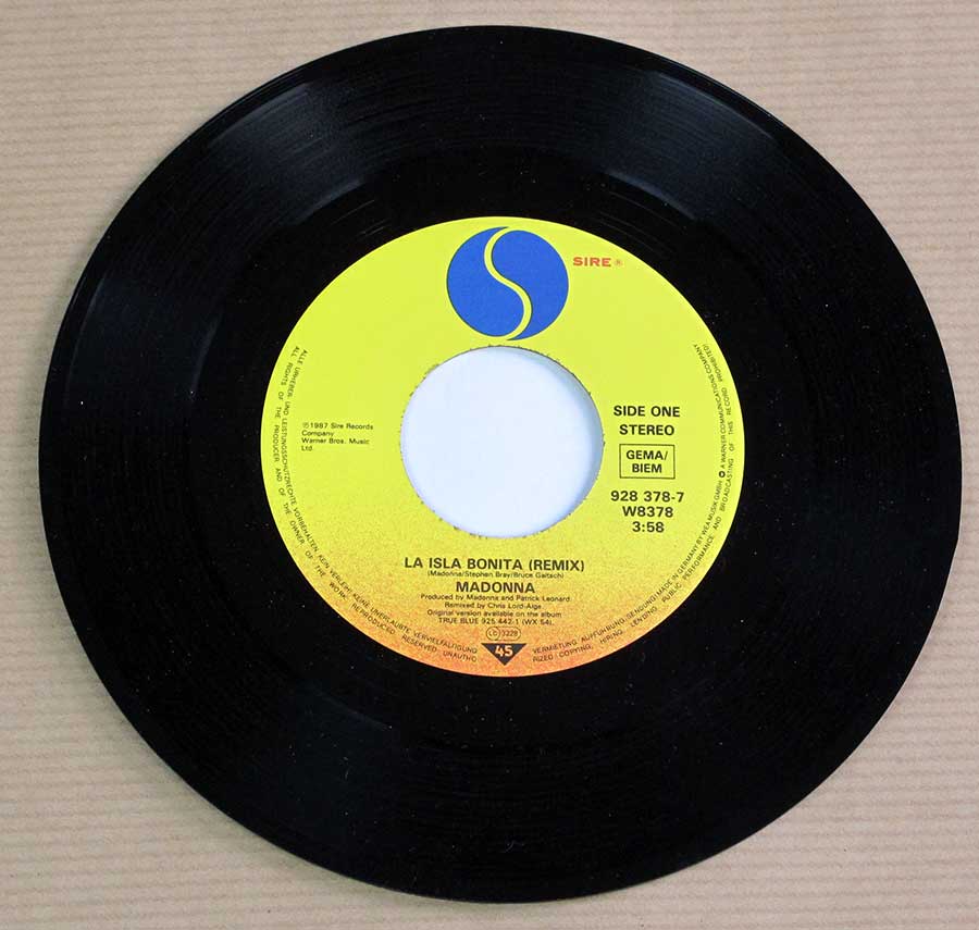 MADONNA - La Isla Bonita (Remix Edit) 7" 45RPM Picture Sleeve Single Vinyl vinyl lp record 
