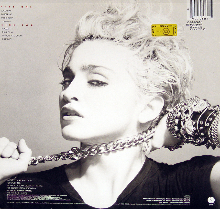 Photo of Madonna - self-titled first album Album's Back Cover   