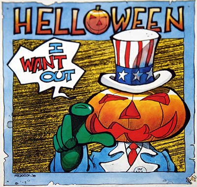 Thumbnail of HELLOWEEN - I Want Out / Don't Run for Cover + Poster 7" Single album front cover
