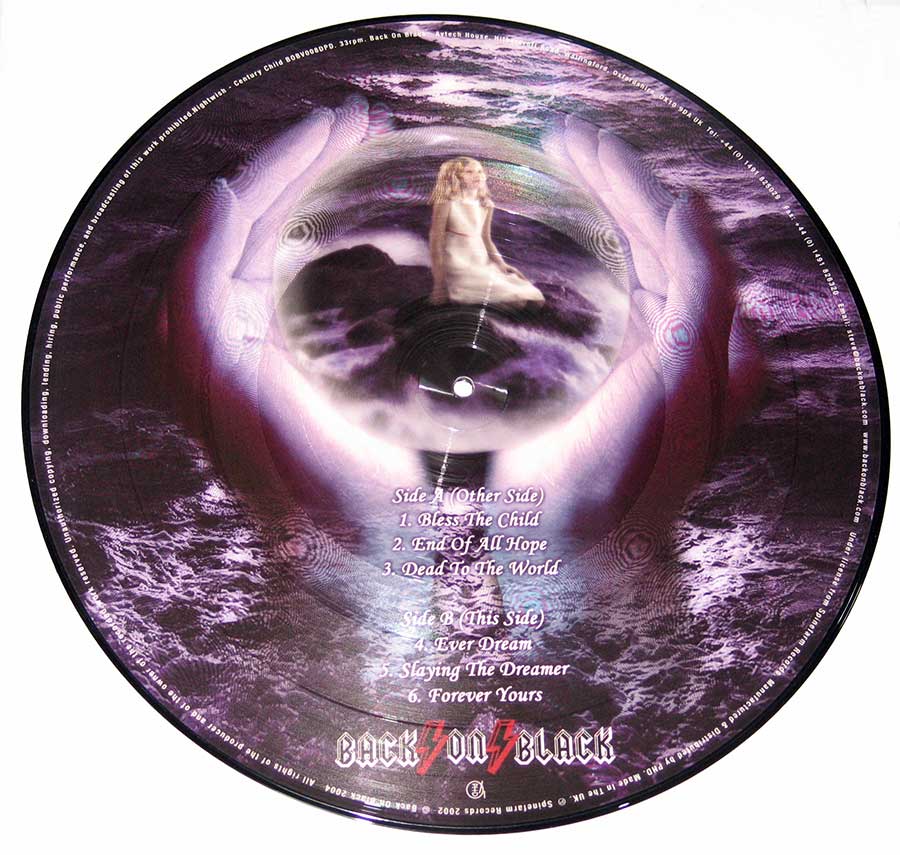 Large Hires Photo of Nightwish Picture Disc Reverse Side