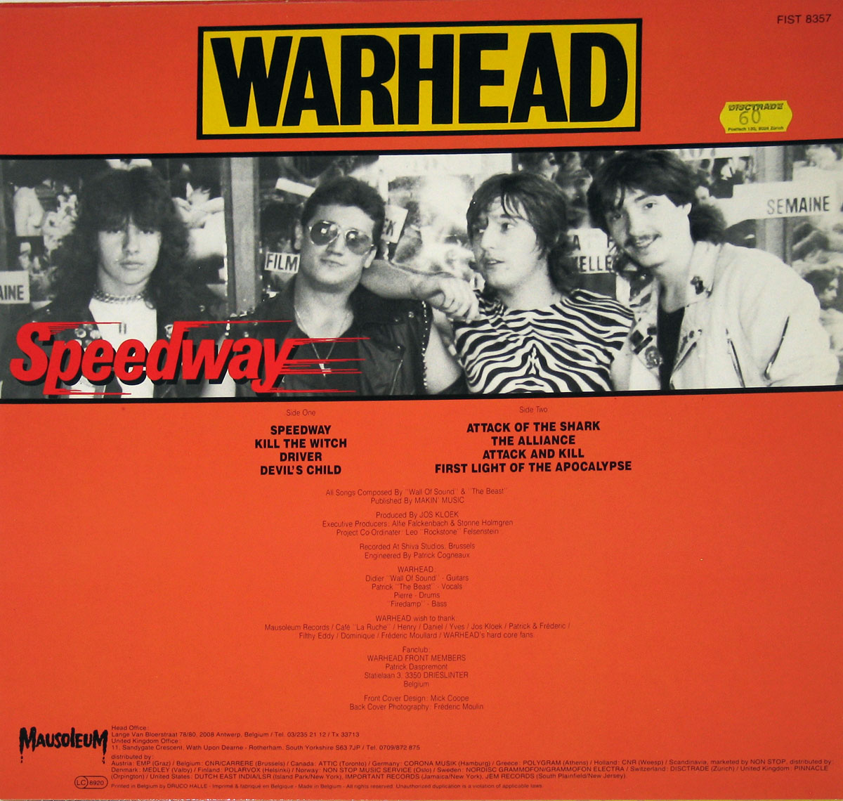 High Resolution Photo #10 WARHEAD Speedway Mausoleum Records https://vinyl-records.nl 