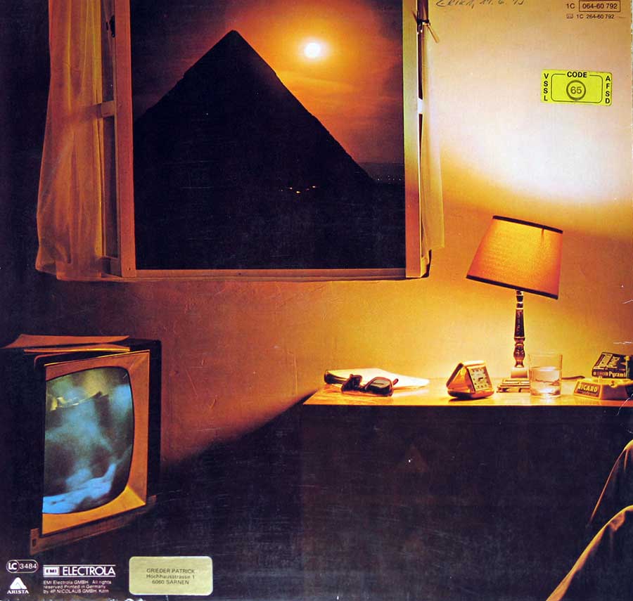 Photo of album back cover THE ALAN PARSONS PROJECT- Pyramid